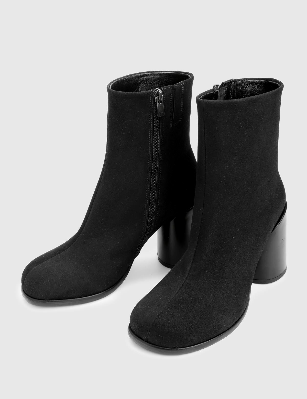 Rabit Black Suede Leather Women's Heeled Boot