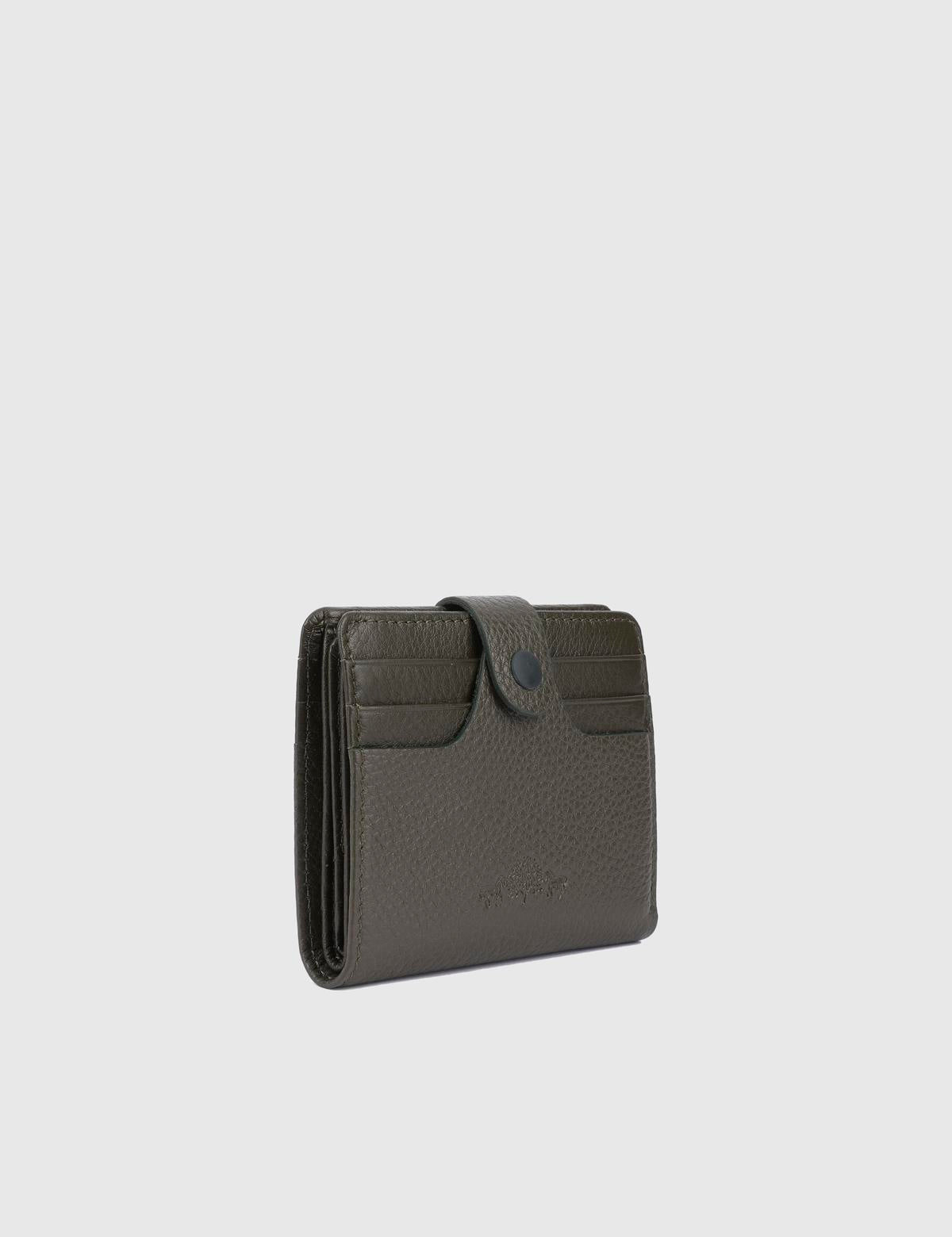 Rainier Khaki Leather Unisex Wallet