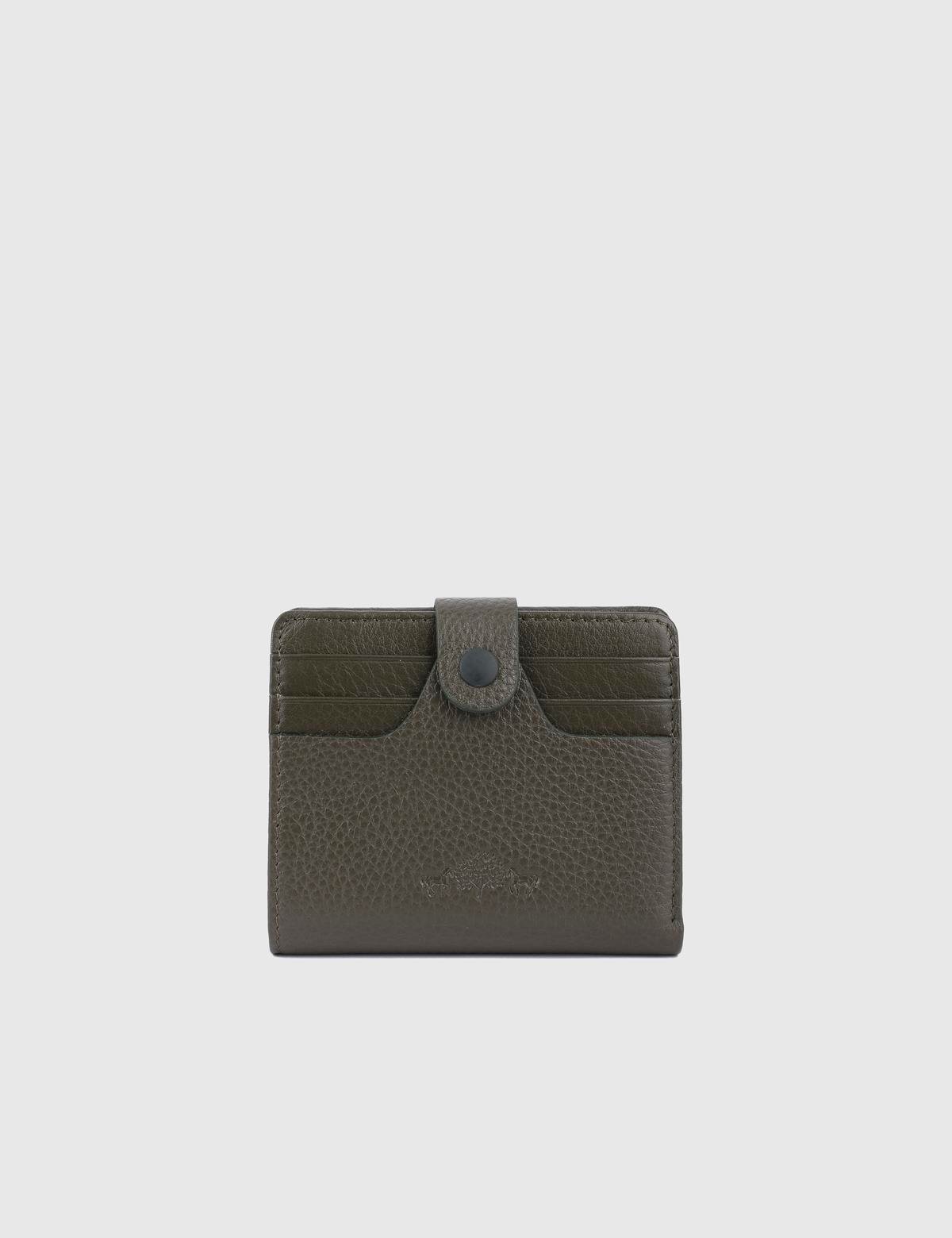 Rainier Khaki Leather Unisex Wallet