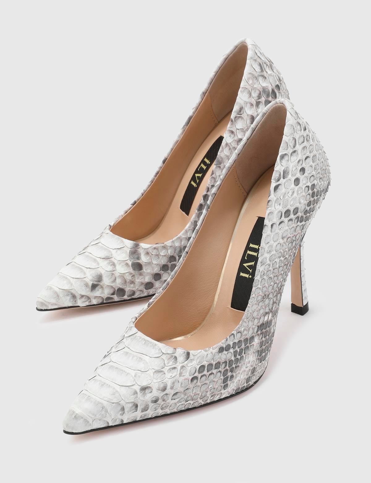 Ravello Grey Snake Leather Women's Pump