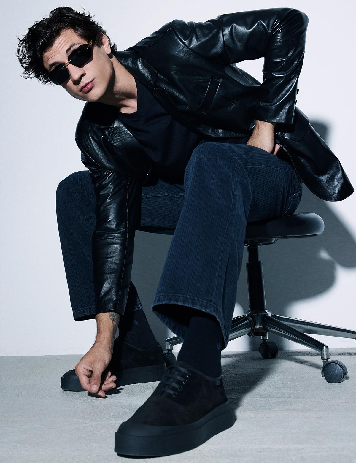 Reda Black Men's Leather Jacket