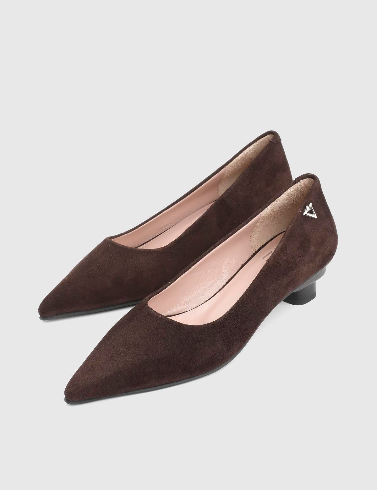 Renita Brown Suede Leather Women's Pump