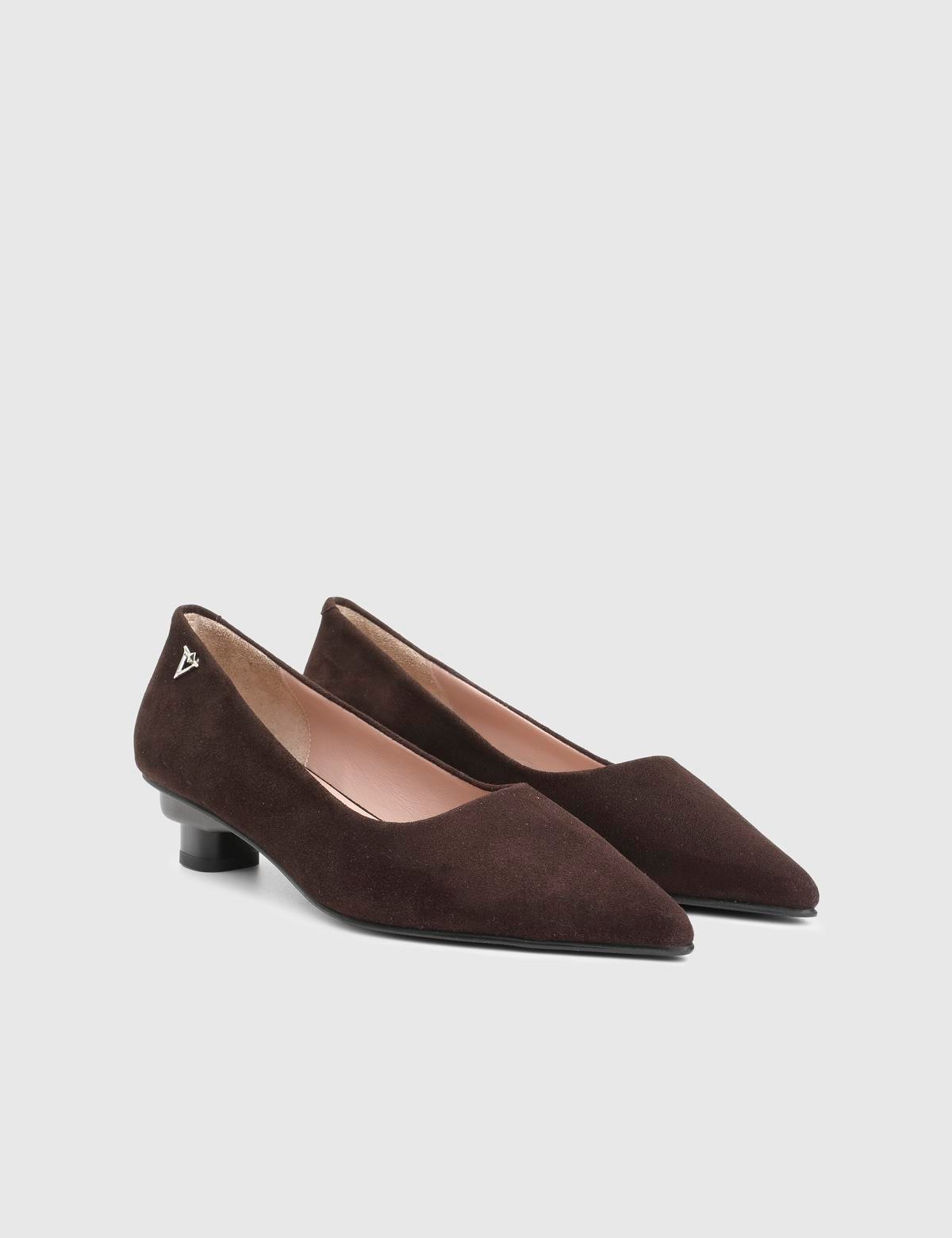 Renita Brown Suede Leather Women's Pump