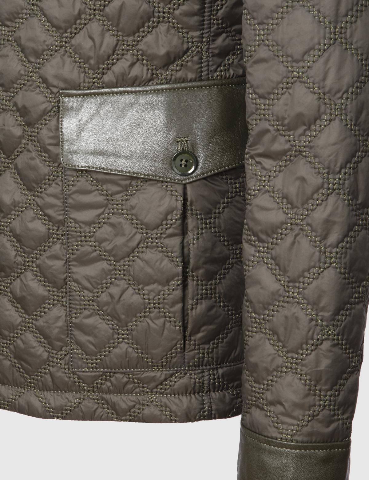 Rivne Khaki Men's Leather Bomber Jacket