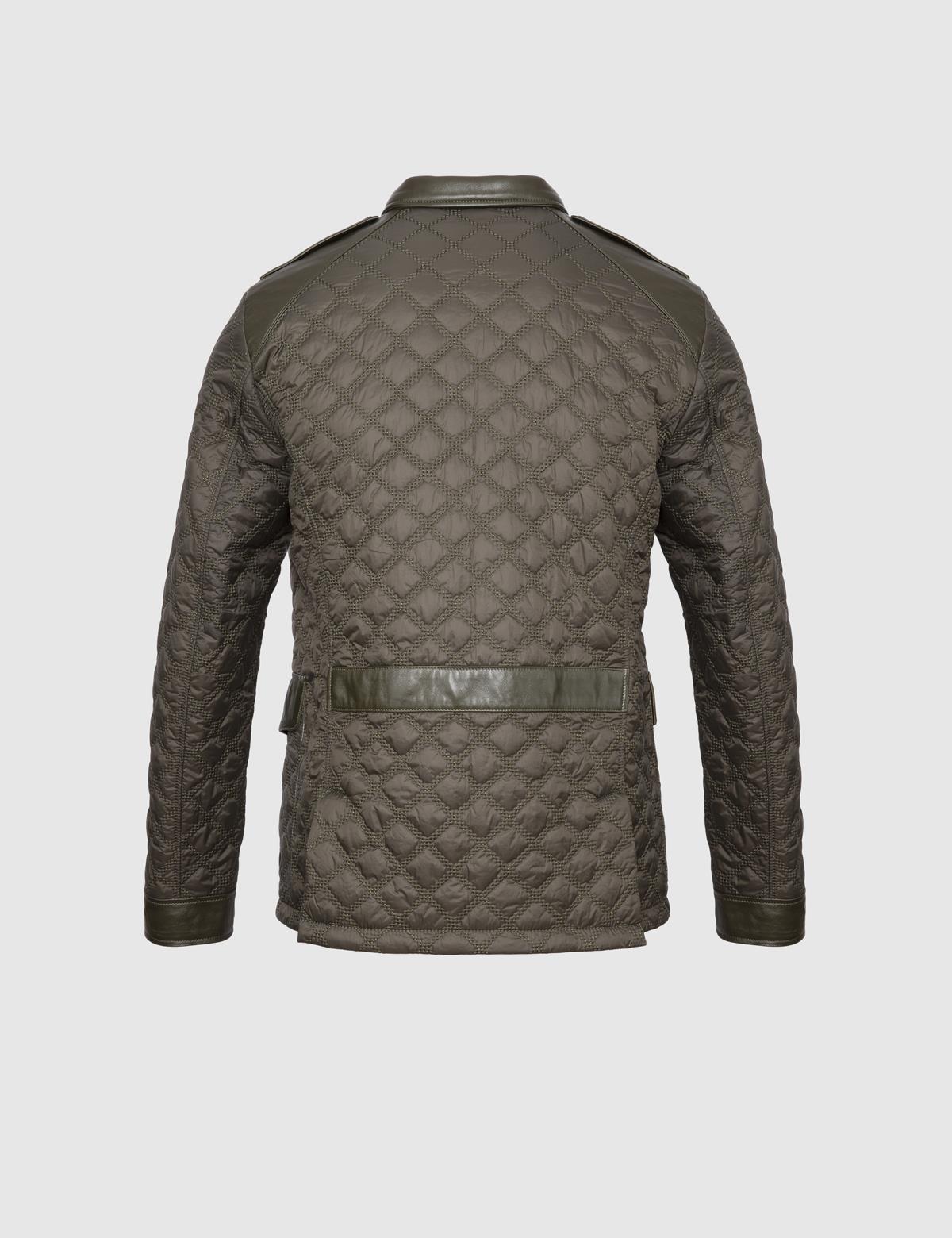 Rivne Khaki Men's Leather Bomber Jacket