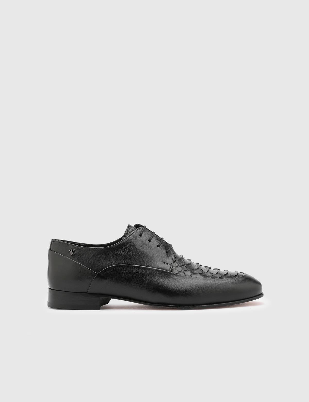 Roan Black Snake Leather Men's Classic Shoe