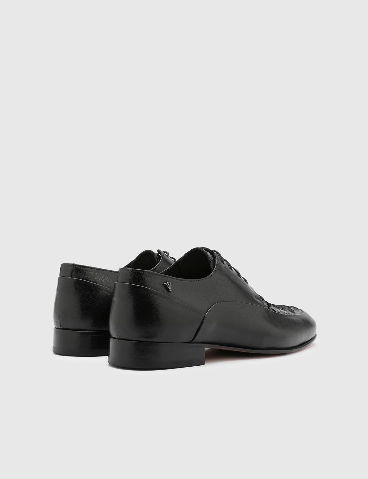 Roan Schwarze Schlangenleder Herren-Klassikerschuh