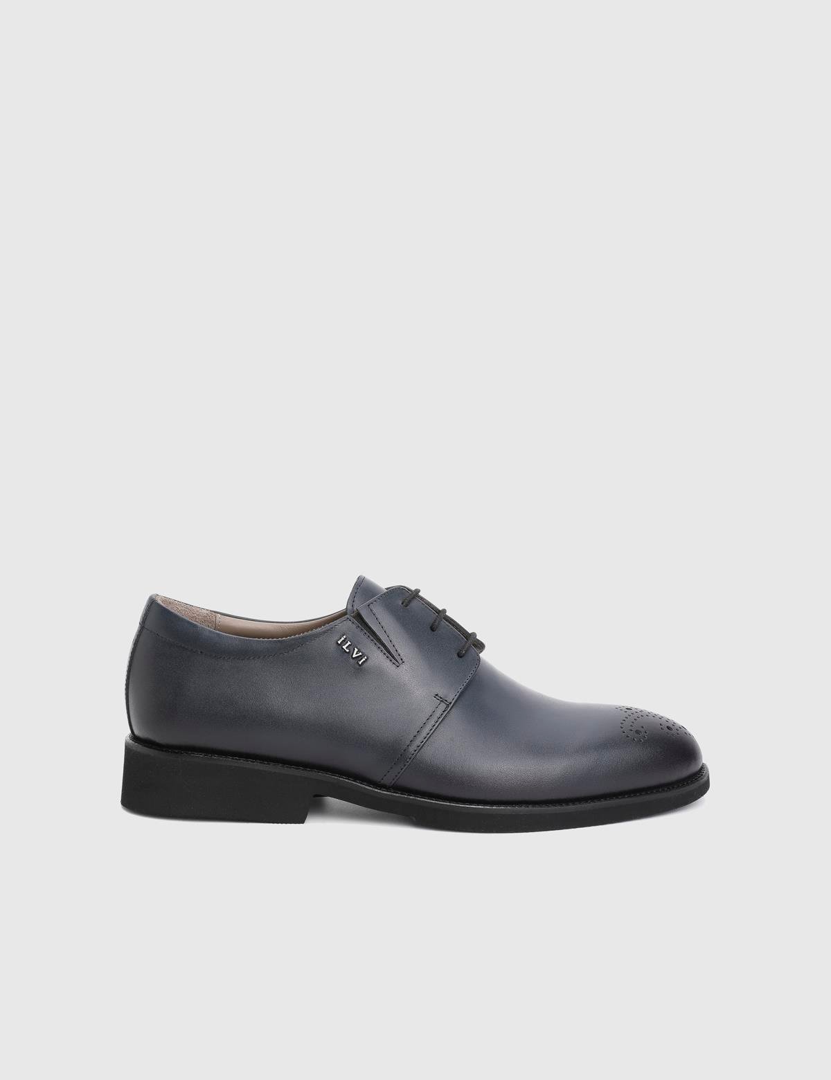 Rodrigo Navy Blue Leather Men's Derby Shoe