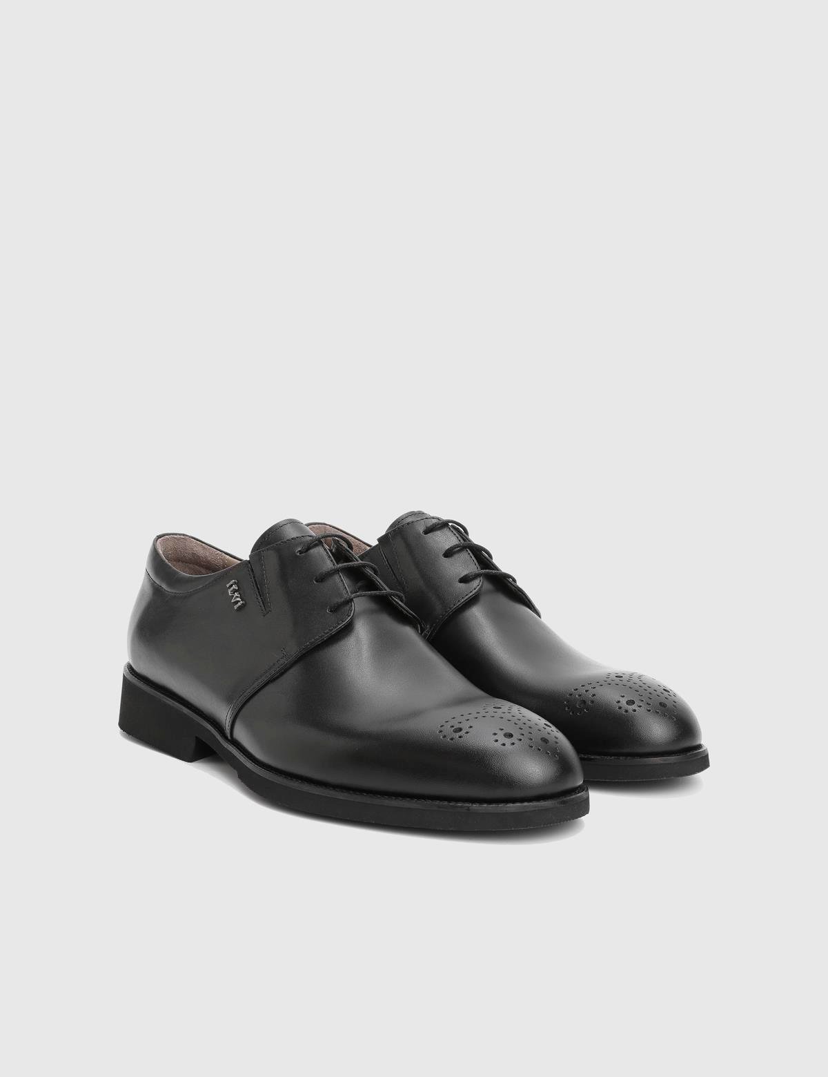 Rodrigo Black Leather Men's Derby Shoe