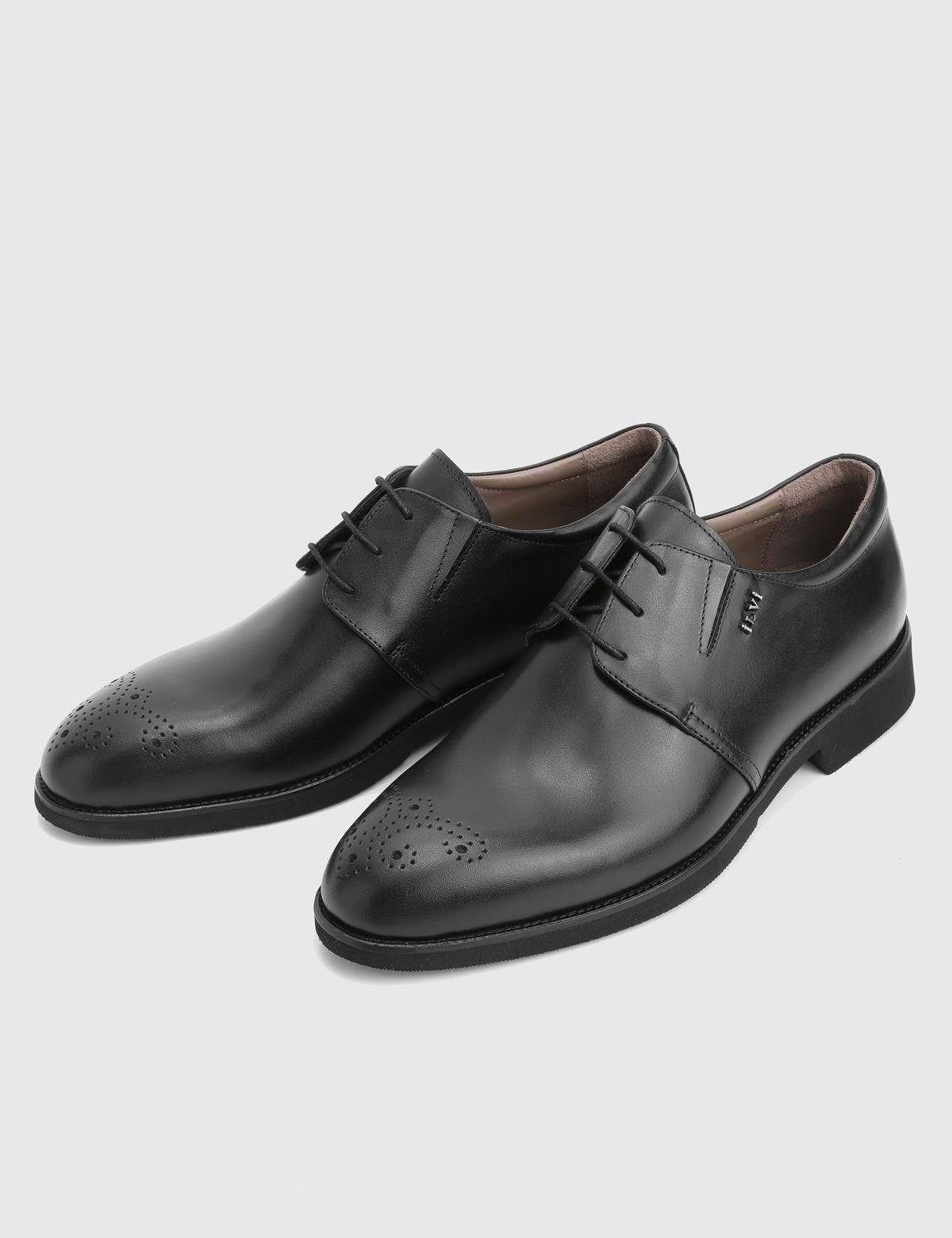 Rodrigo Black Leather Men's Derby Shoe