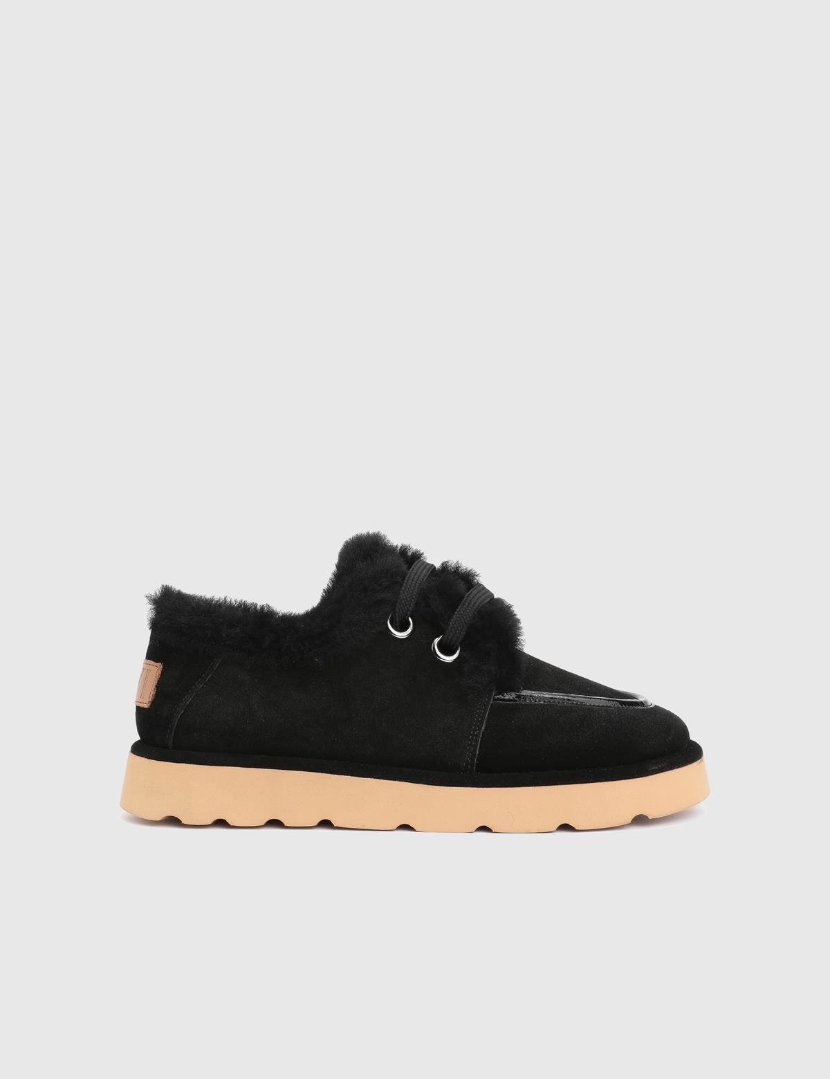 Romy Black Suede Leather Women's Oxford