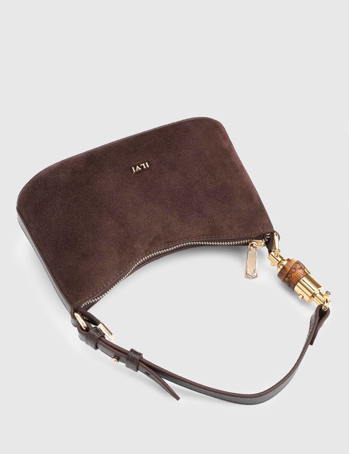 Roomy Brown Suede Leather Women's Shoulder Bag