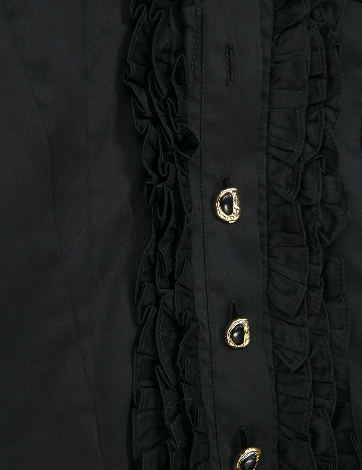 Ruffle Black Women's Shirt