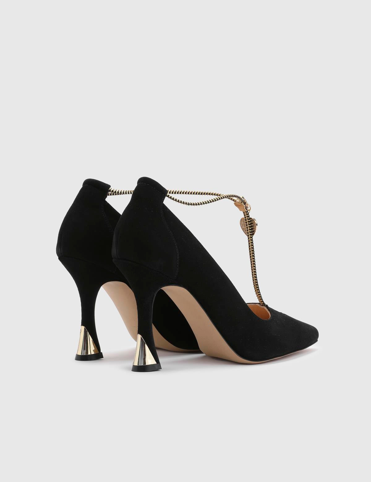 Samira Black Suede Leather Women's Pump