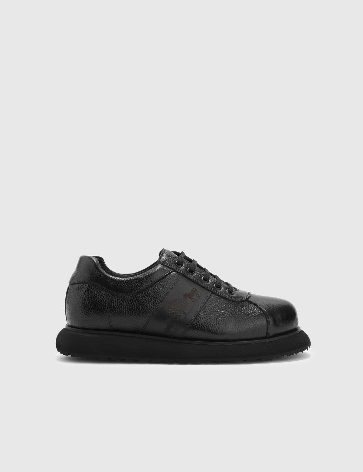 Santino Black Floater Leather Men's Sneaker