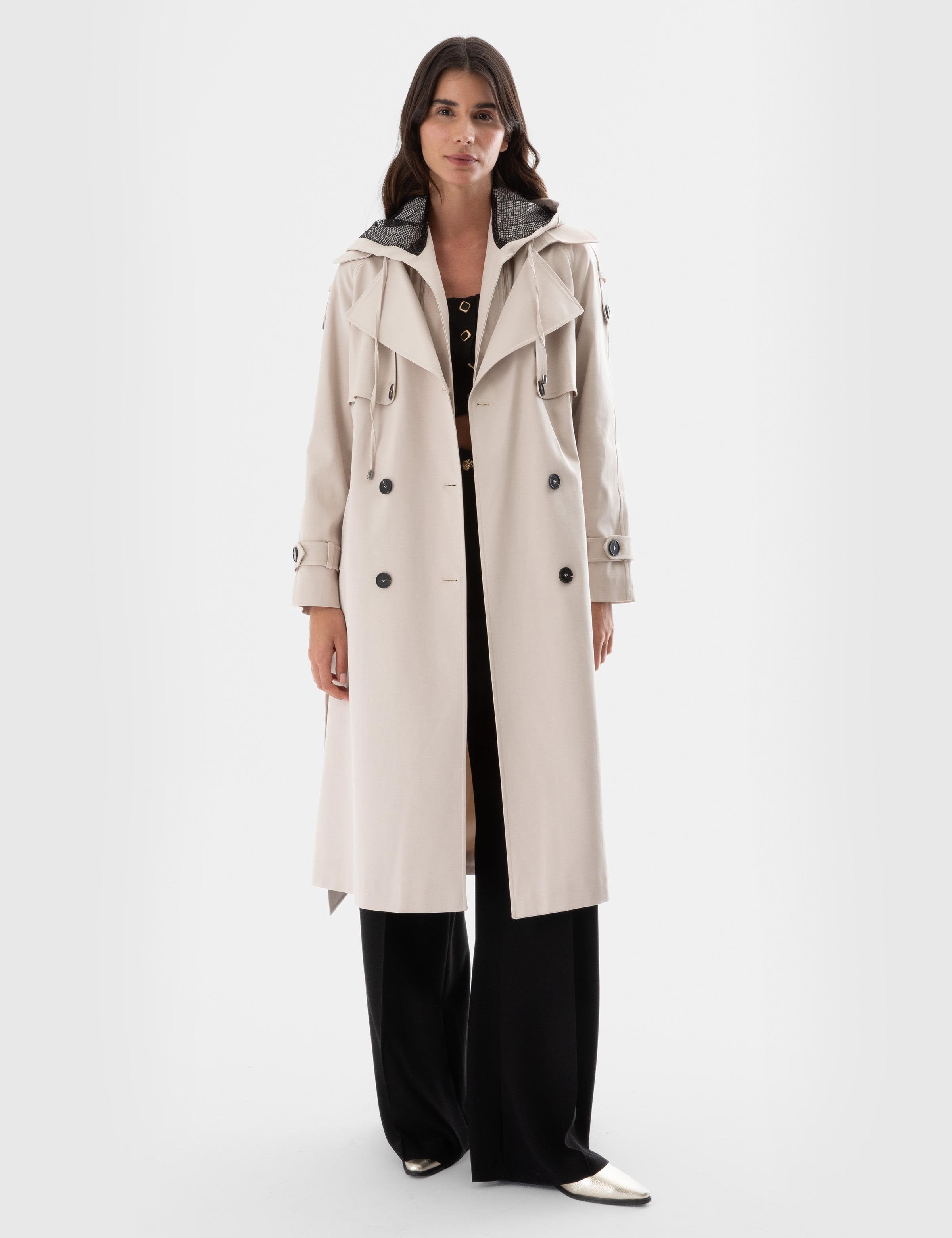 Savino Beige Women's Trench Coat