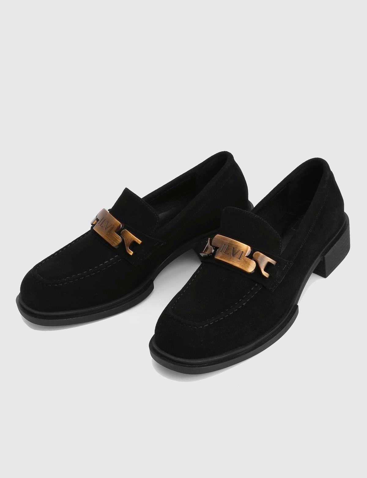 Sementa Black Suede Leather Women's Loafer