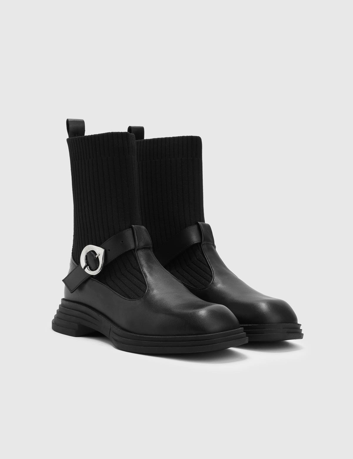 Serena Black Leather Women's Boot