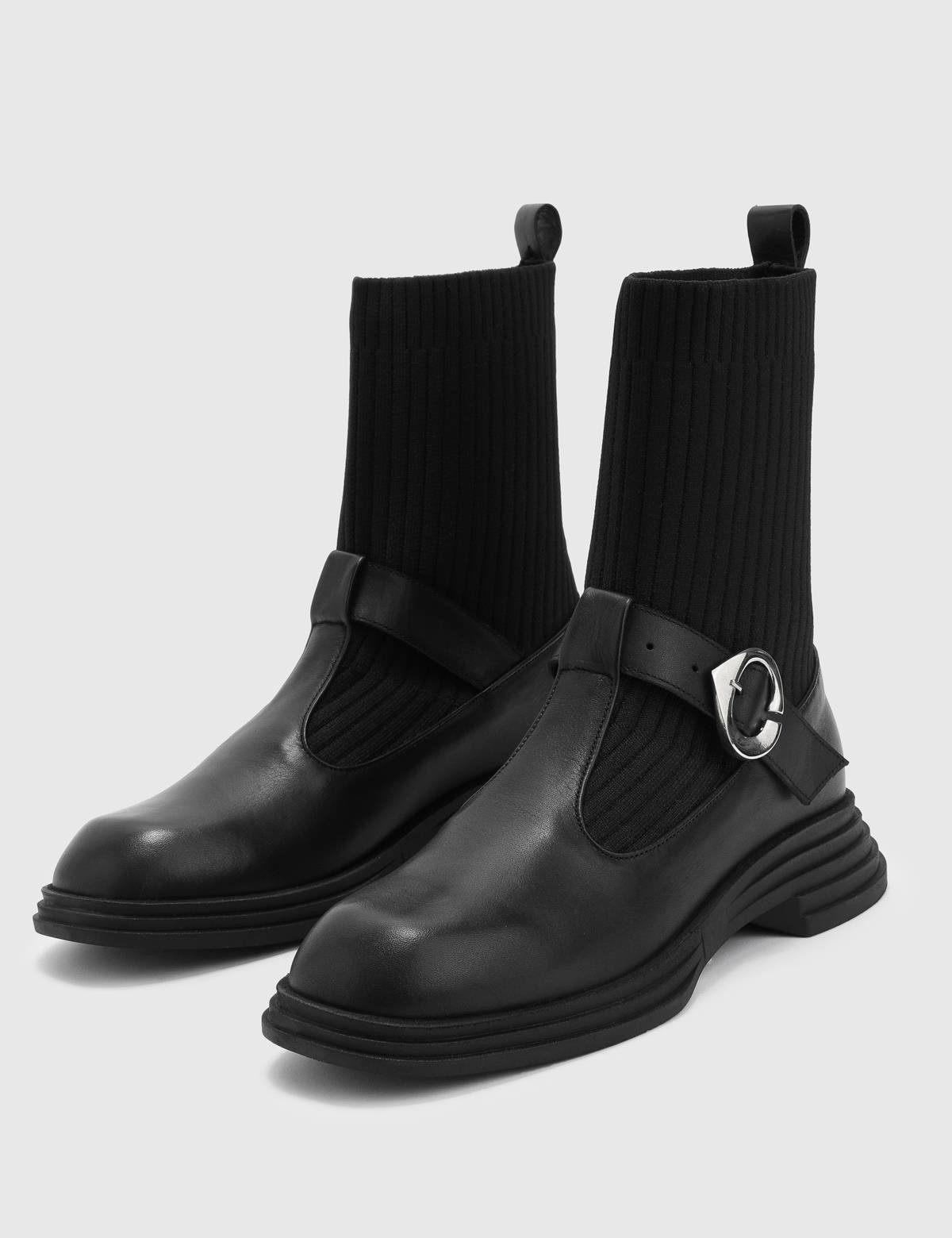 Serena Black Leather Women's Boot