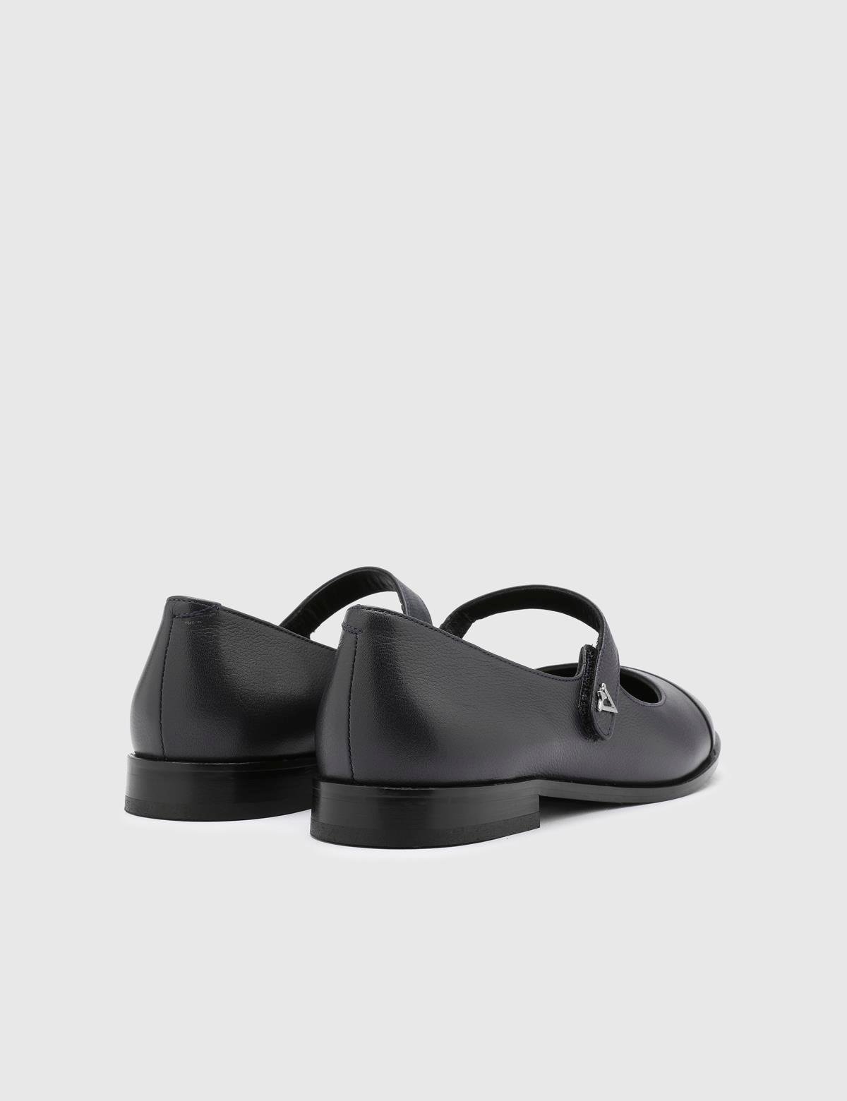 Shay Damen Ballerinas aus marineblauem Leder