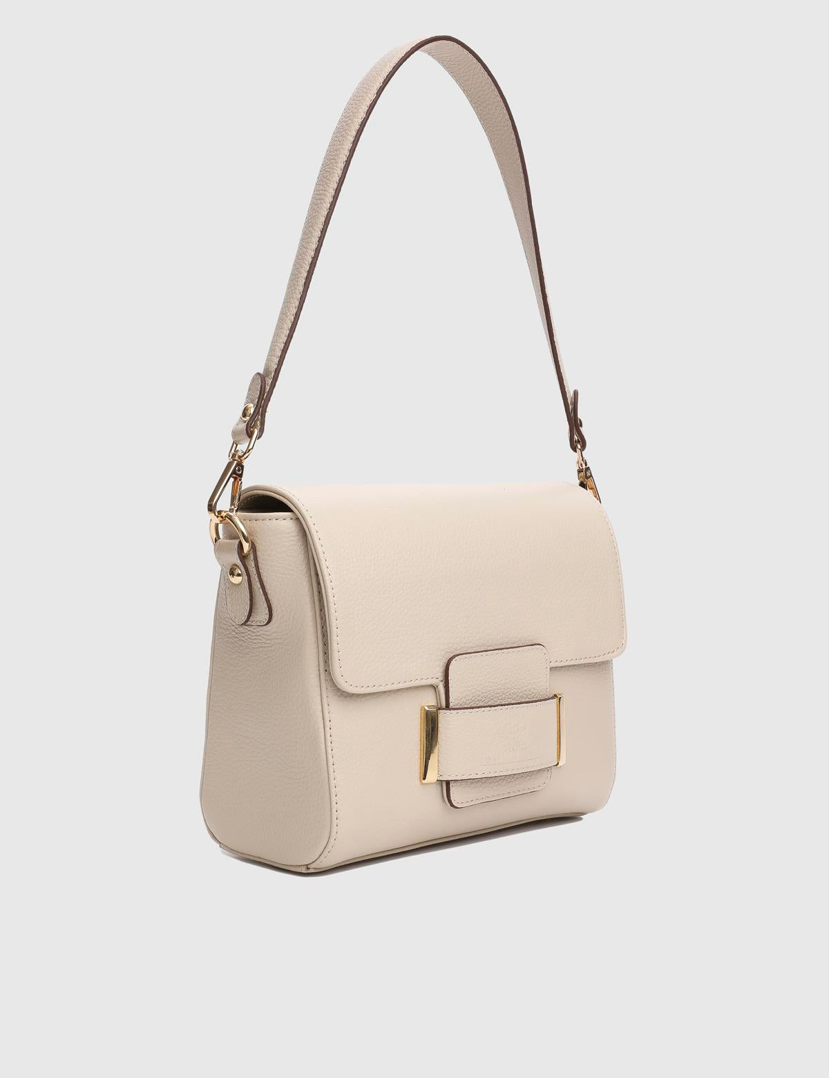 Sofie Beige Floater Leather Women's Shoulder Bag