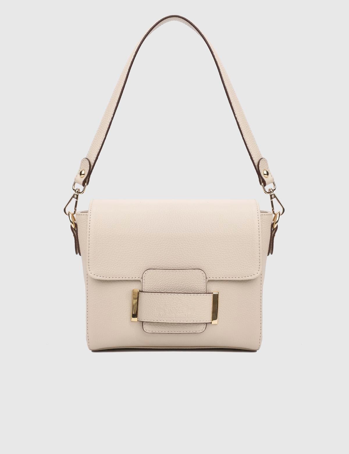 Sofie Beige Floater Leather Women's Shoulder Bag