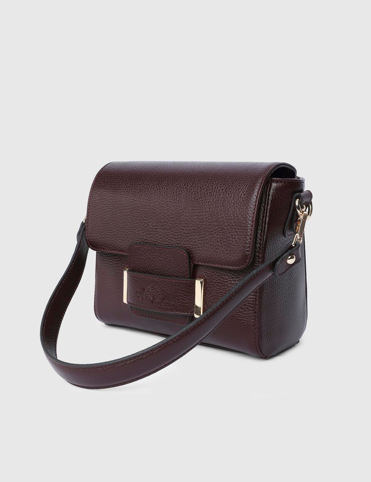 Sofie Burgundy Floater Leather Women's Shoulder Bag