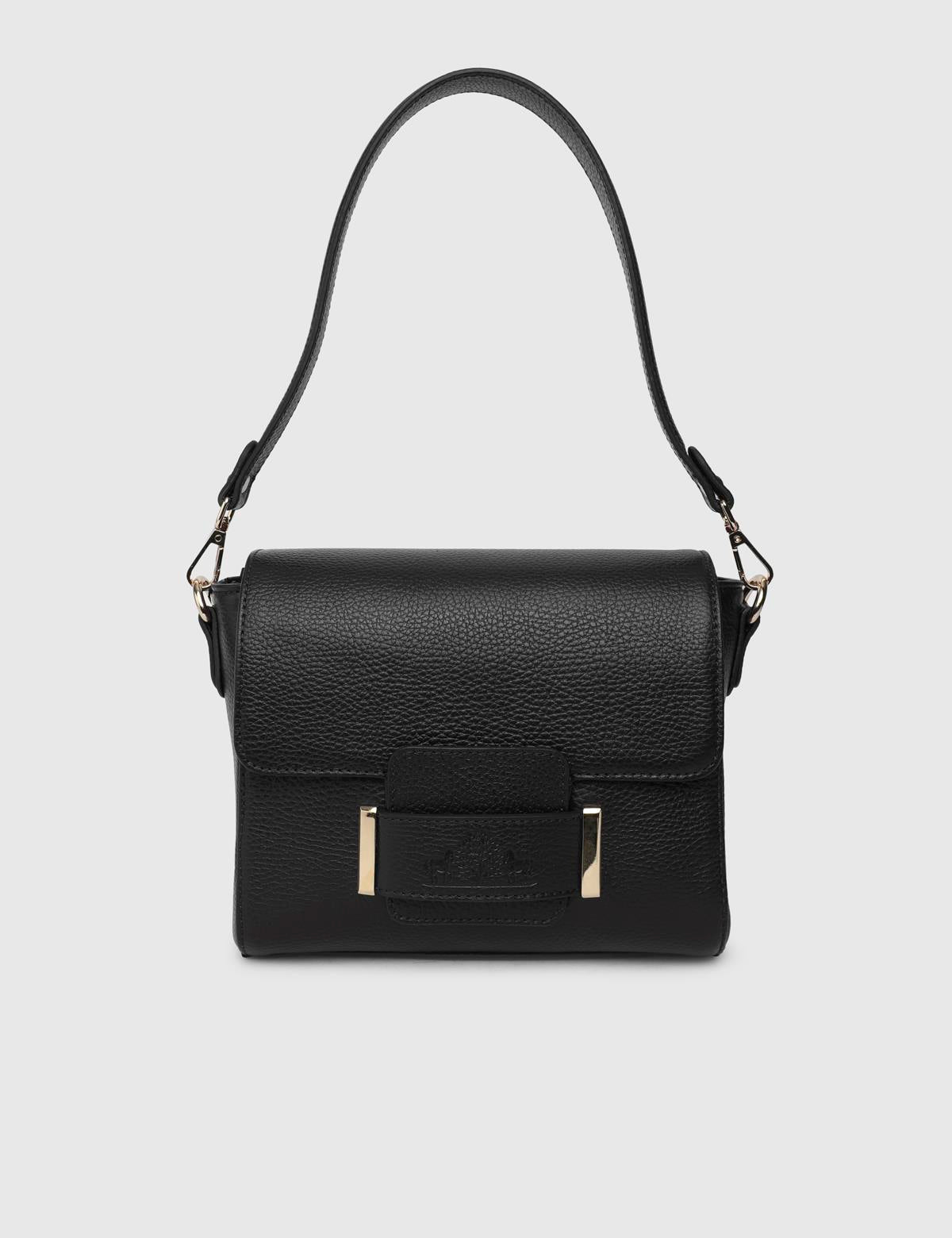 Sofie Black Floater Leather Women's Shoulder Bag