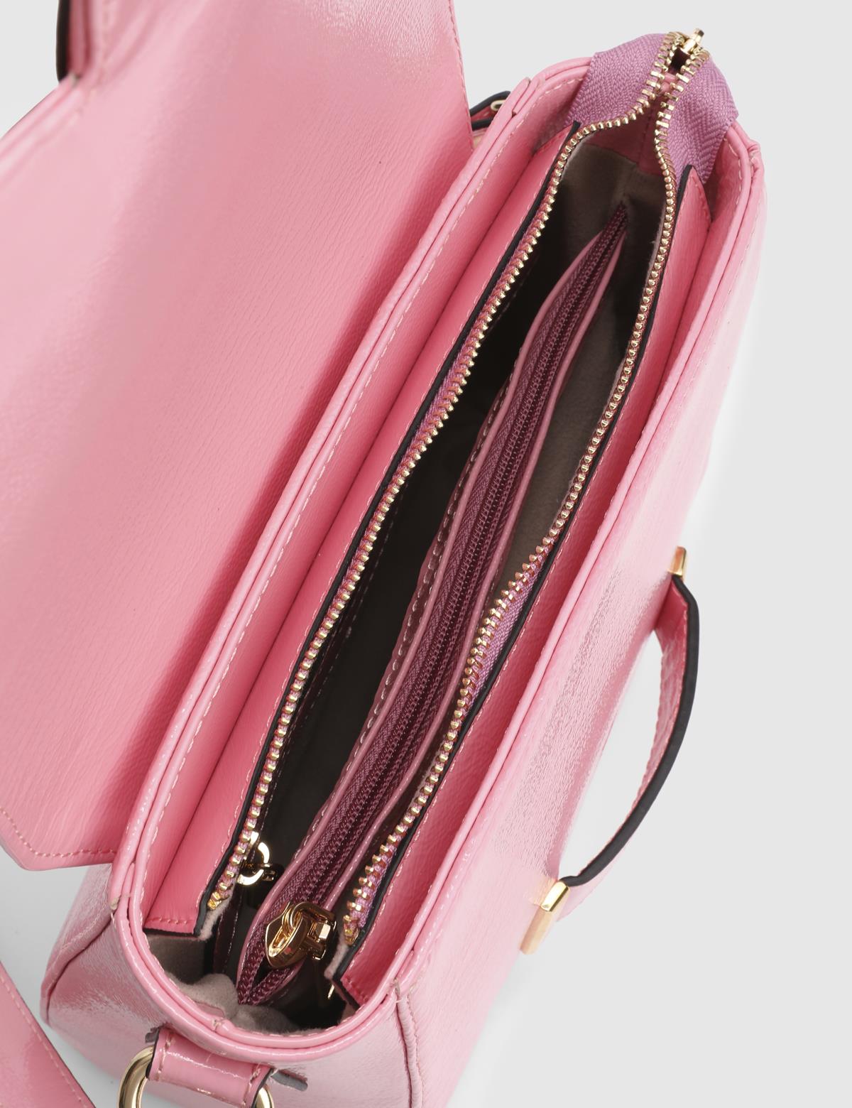 Sofie Pink Patent Leather Women's Shoulder Bag