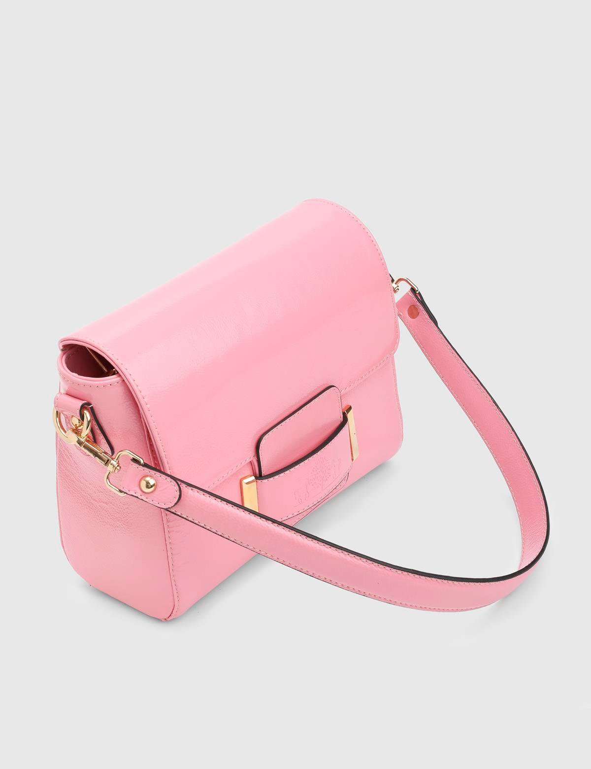 Sofie Pink Patent Leather Women's Shoulder Bag