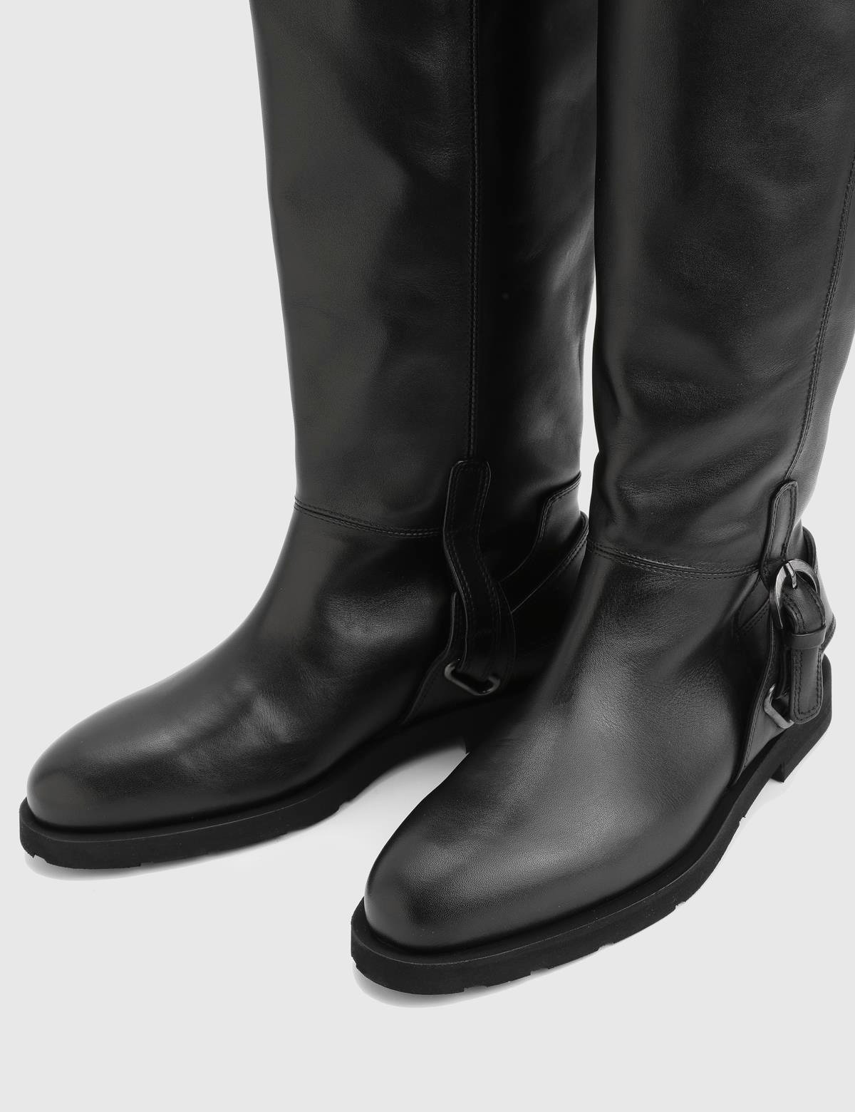 Somi Black Leather Women's High Boot