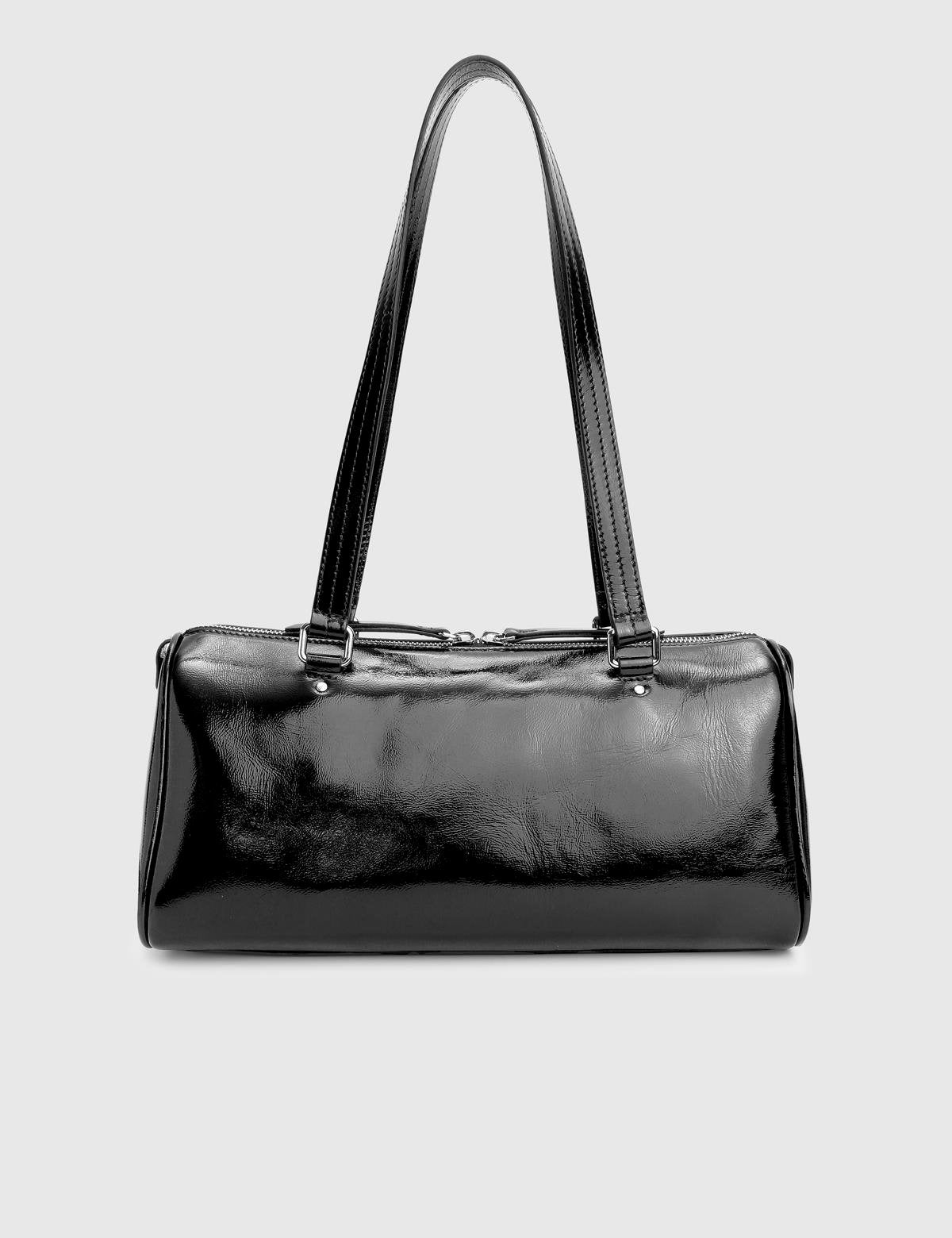 Stery Black Patent Leather Women's Shoulder Bag