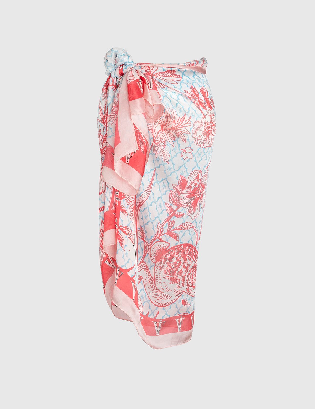 Tampere Red-Blue Silk Chiffon Women's Pareo