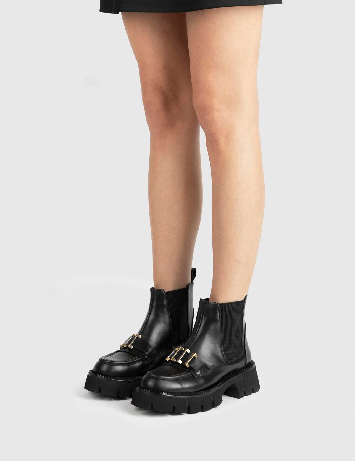 Tasya Black Leather Women's Boot