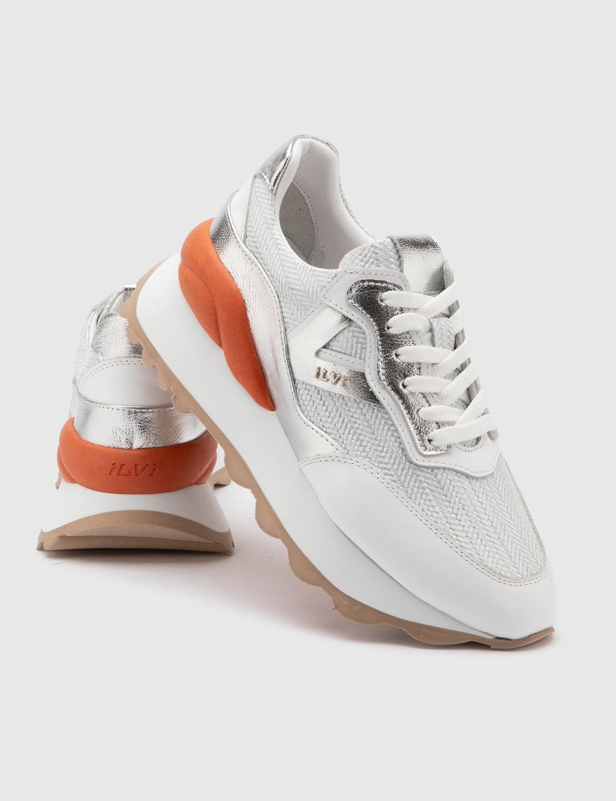 Tiia Weißer Leder Damen Sneaker