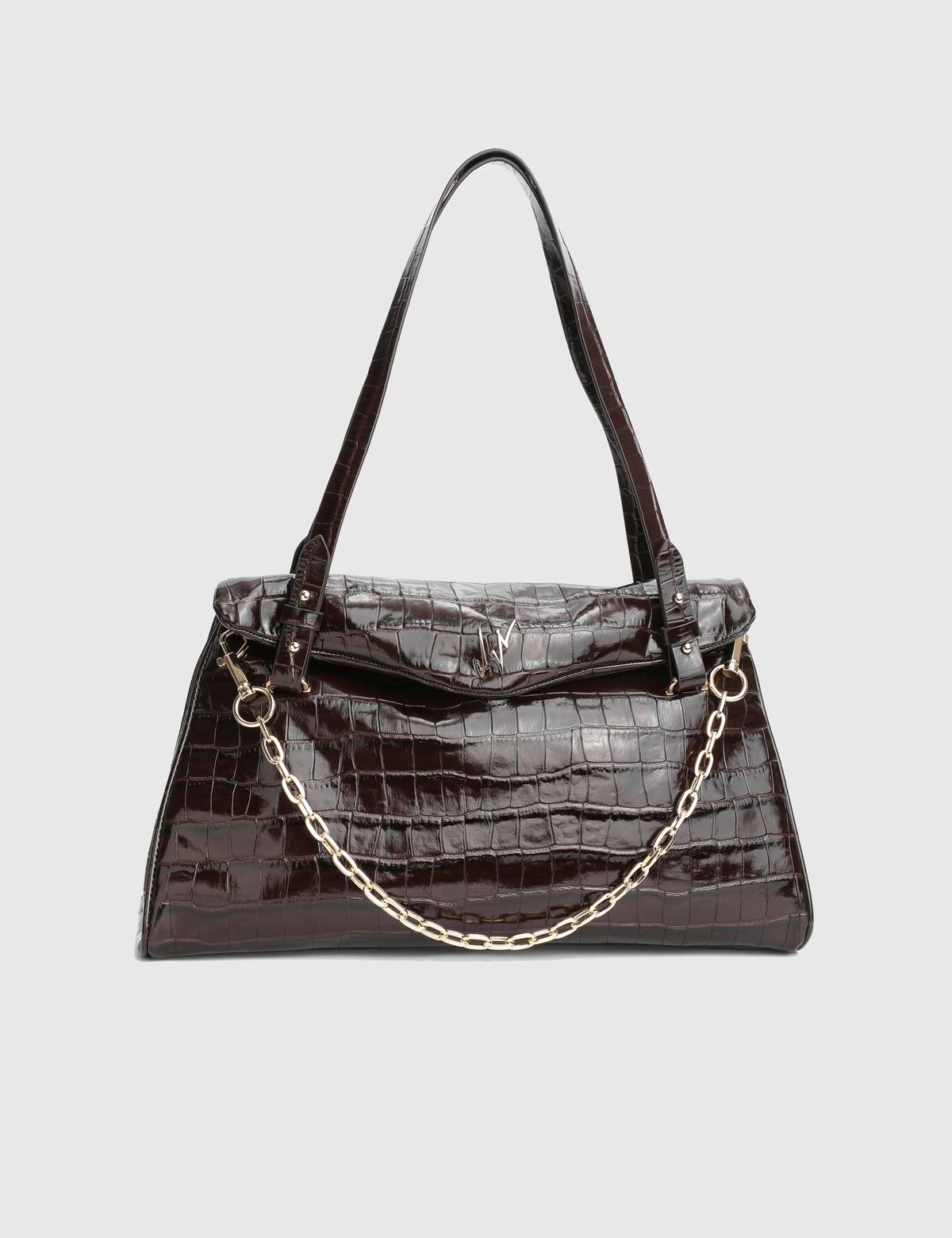 Toby Brown Patent Leather Crocodile Women's Shoulder Bag