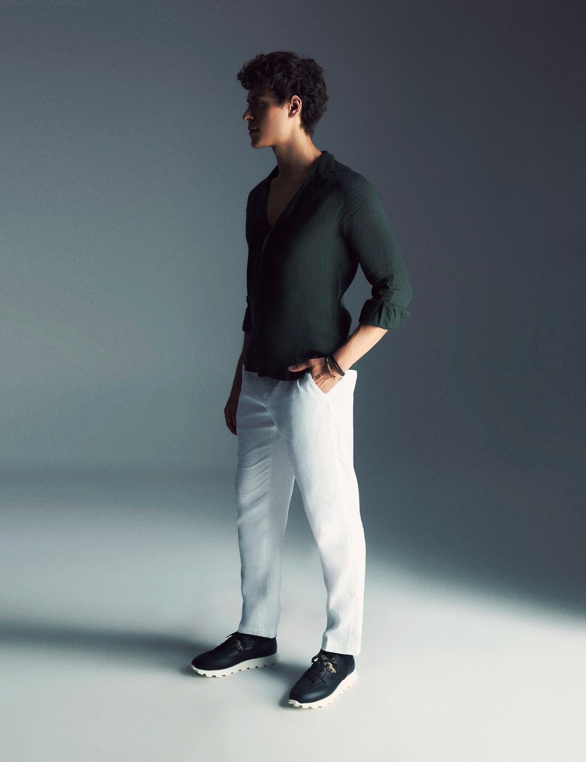 Torres Black Leather Fabric Men's Sneaker