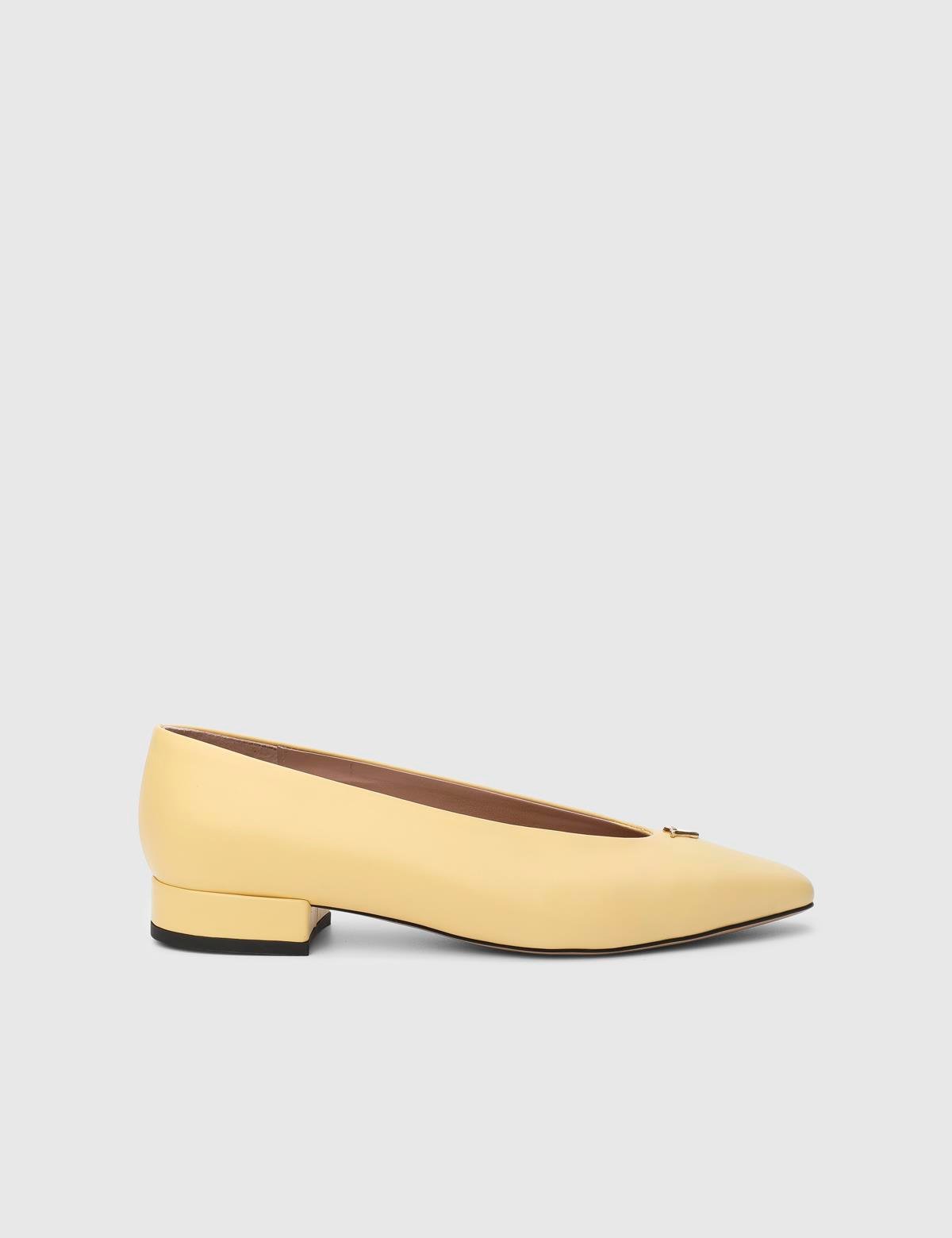 Toth Yellow Leather Women's Ballerina