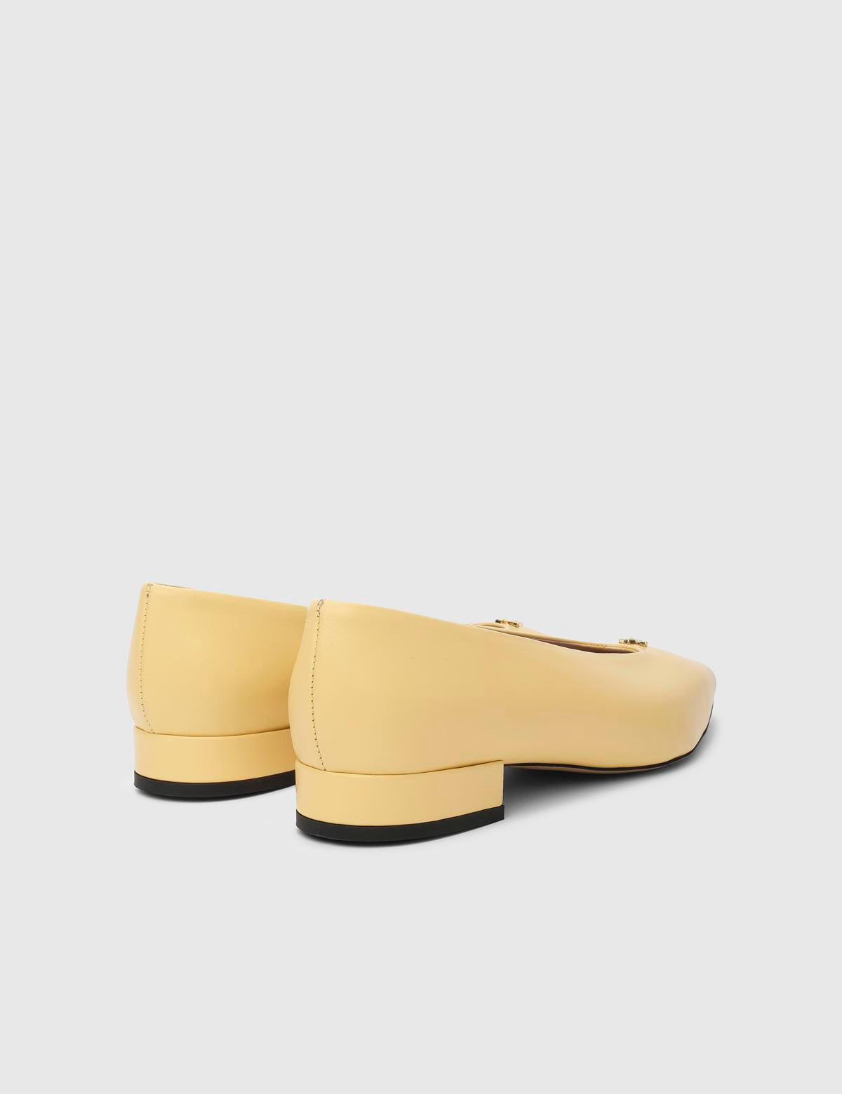 Toth Yellow Leather Women's Ballerina