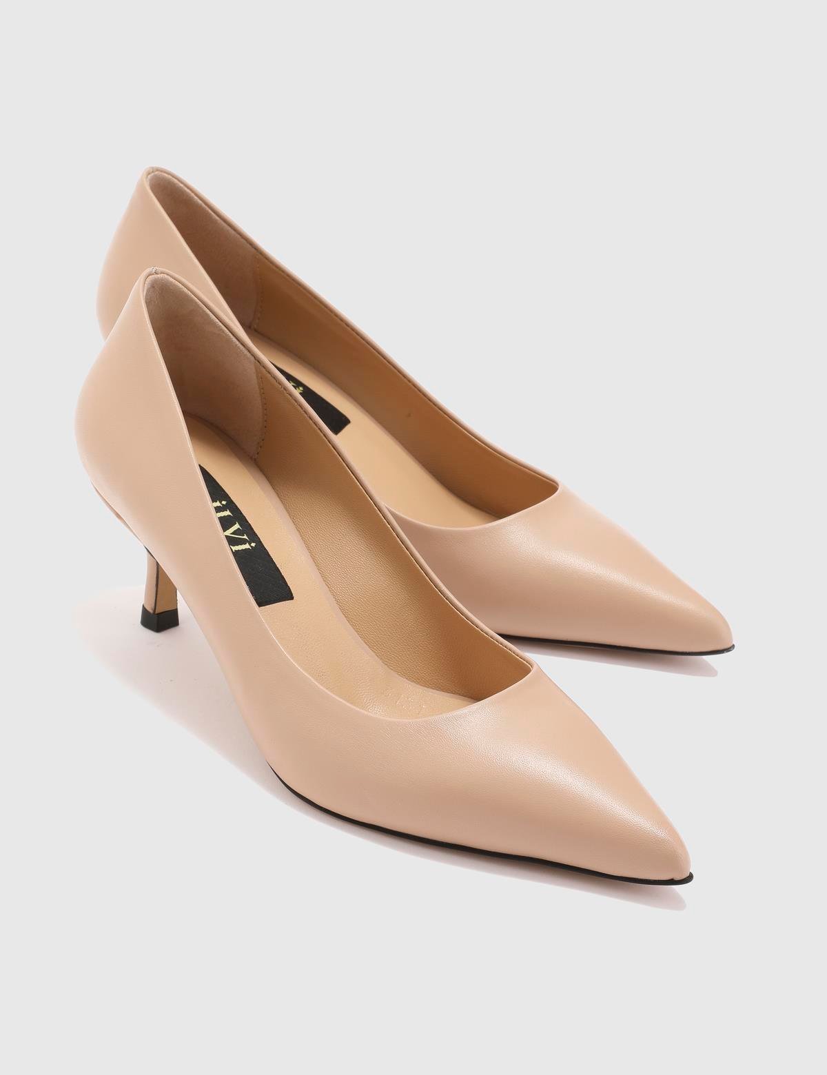 Tromso Beige Leather Women's Pump