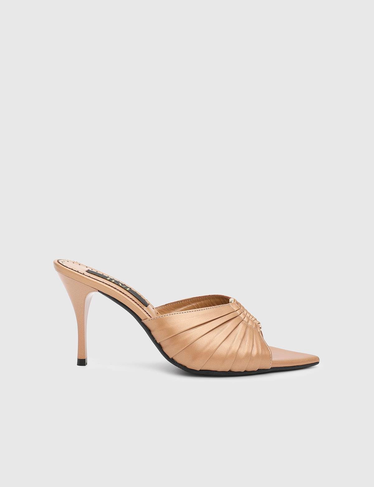 Turlock Bronze Leather Women's Heeled Slide