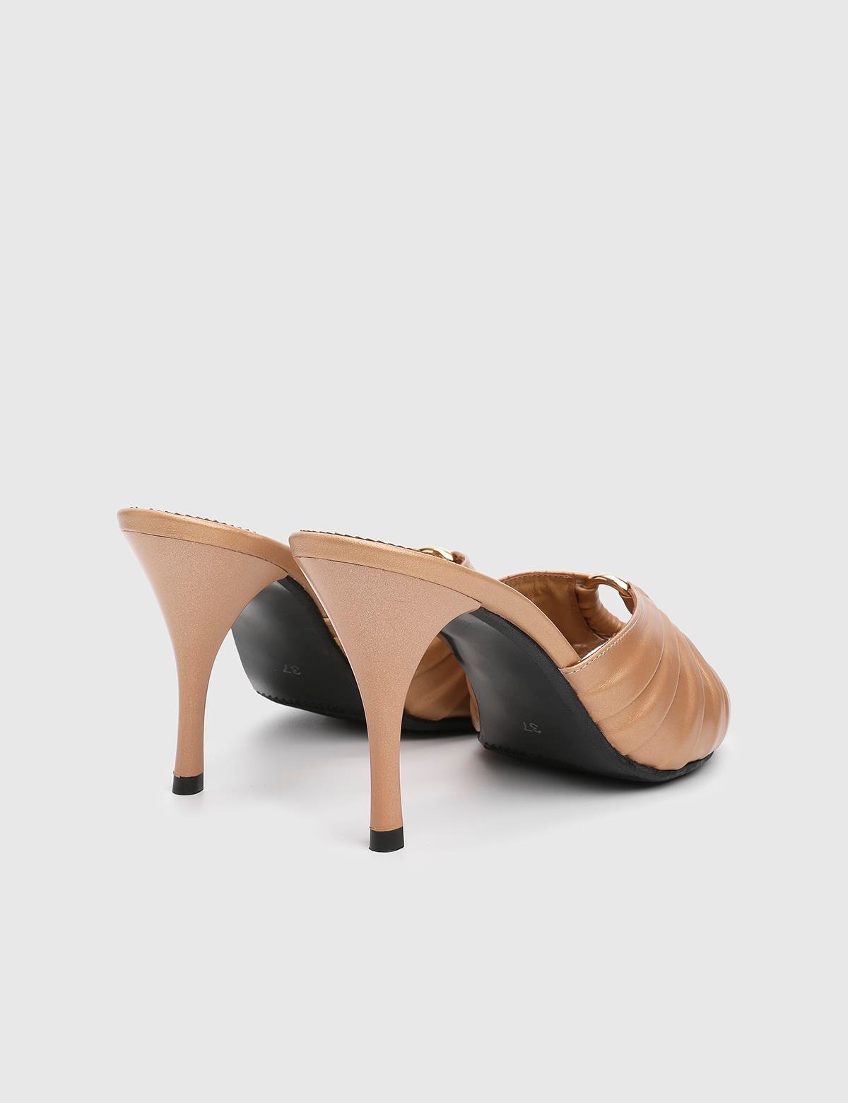 Turlock Bronze Leather Women's Heeled Slide