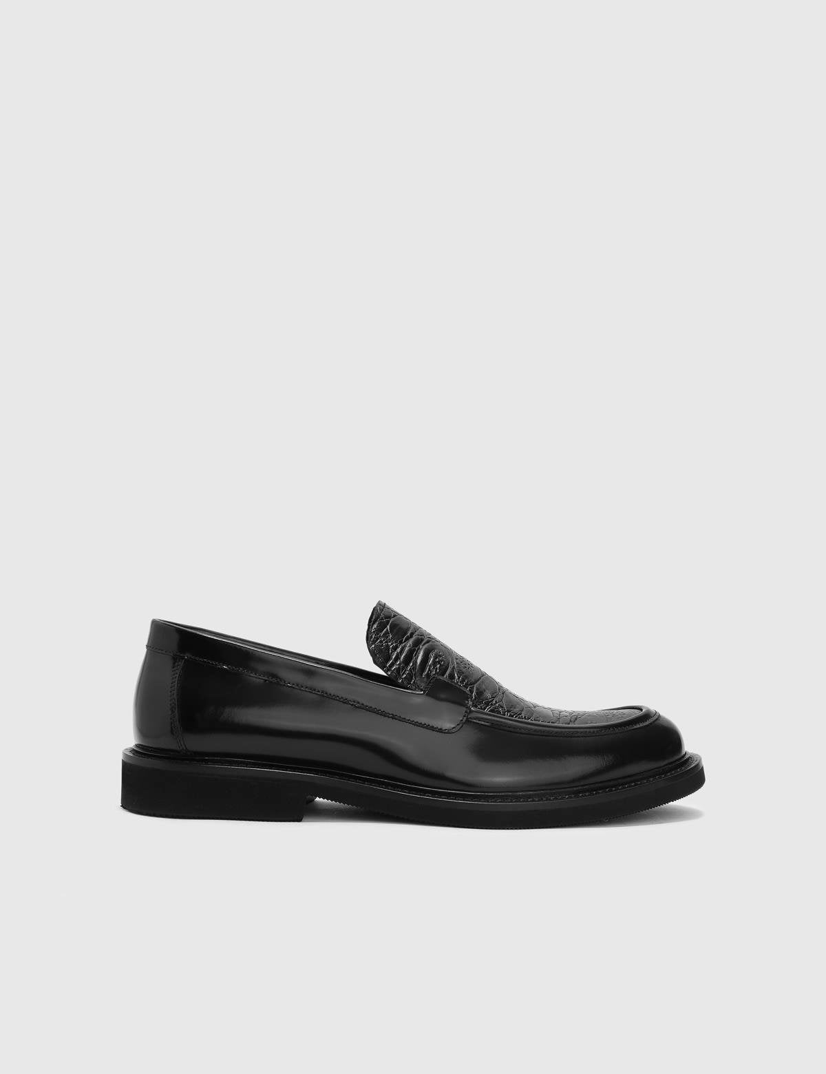 Uppsala Black Leather Men's Loafer