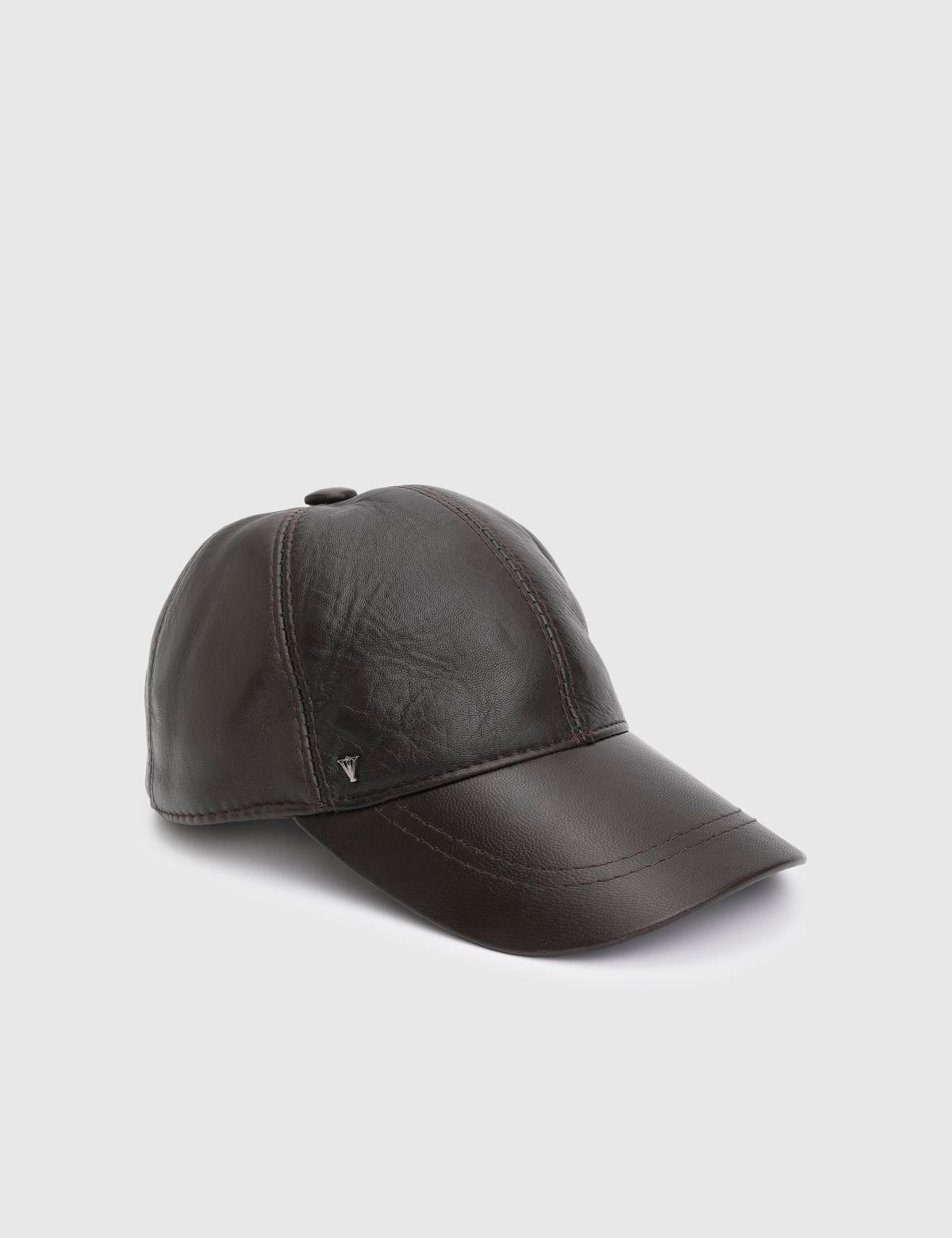 Valguri Brown Unisex Leather Cap