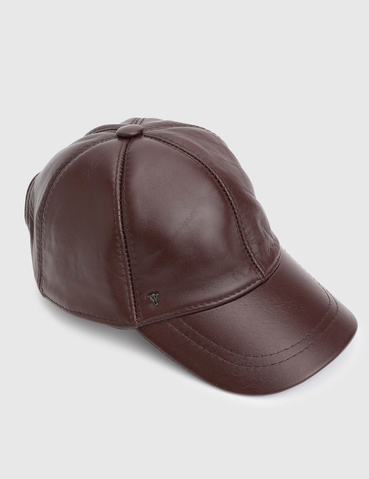 Valguri Dark Burgundy Unisex Leather Cap