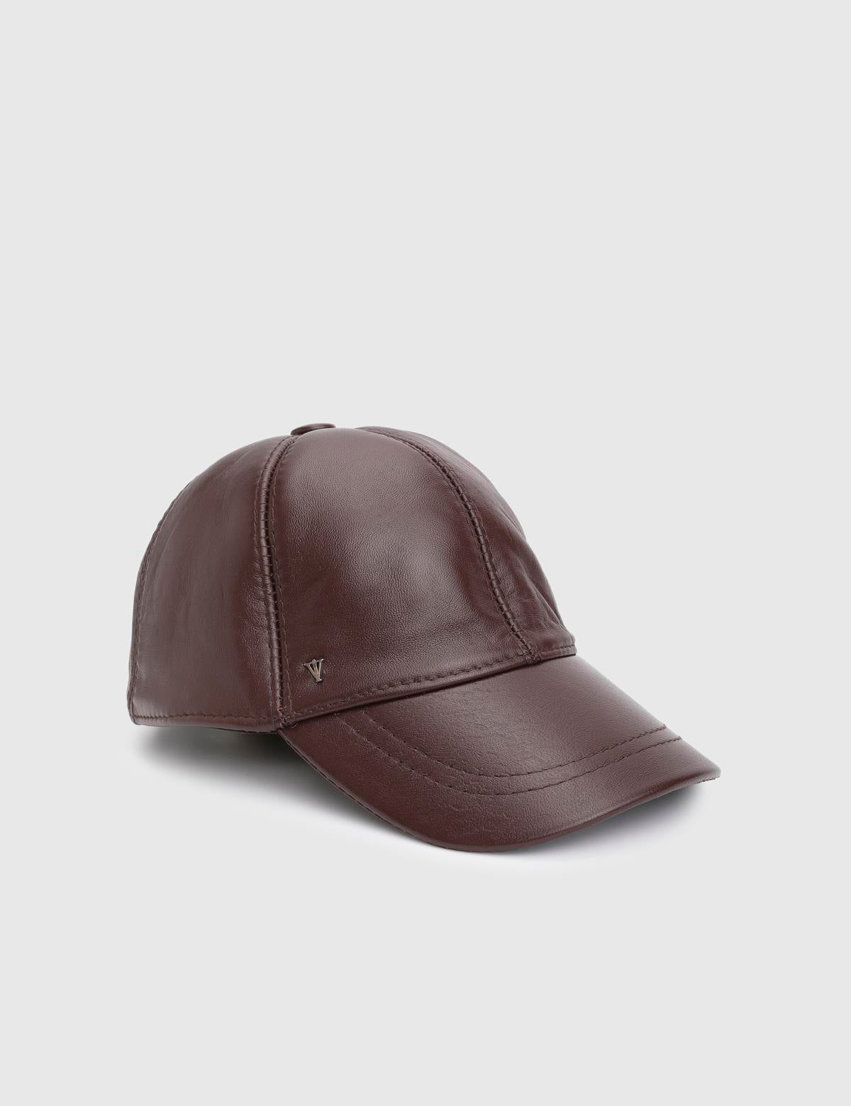 Valguri Dark Burgundy Unisex Leather Cap