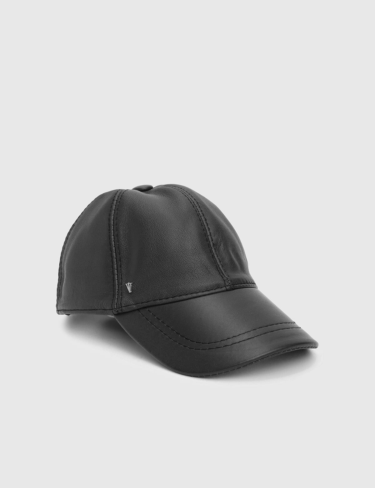 Valguri Black Unisex Leather Cap