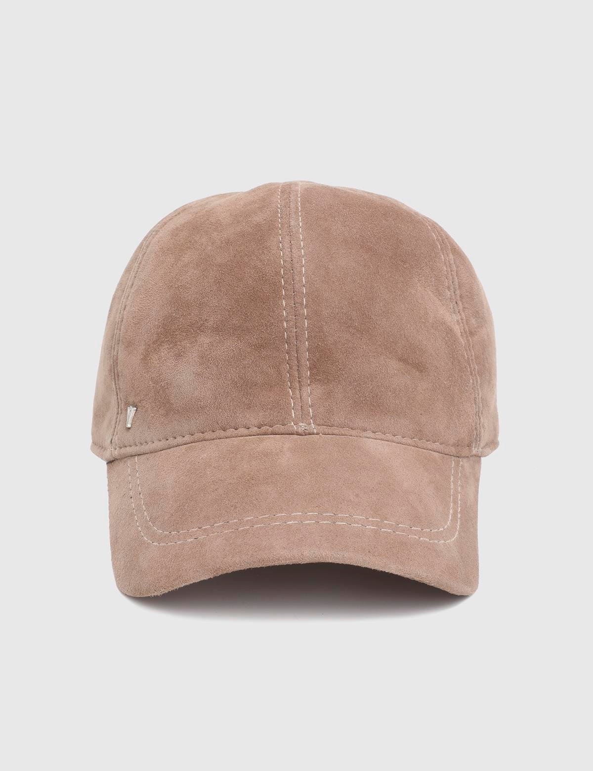 Valguri Beige Unisex Suede Leather Cap