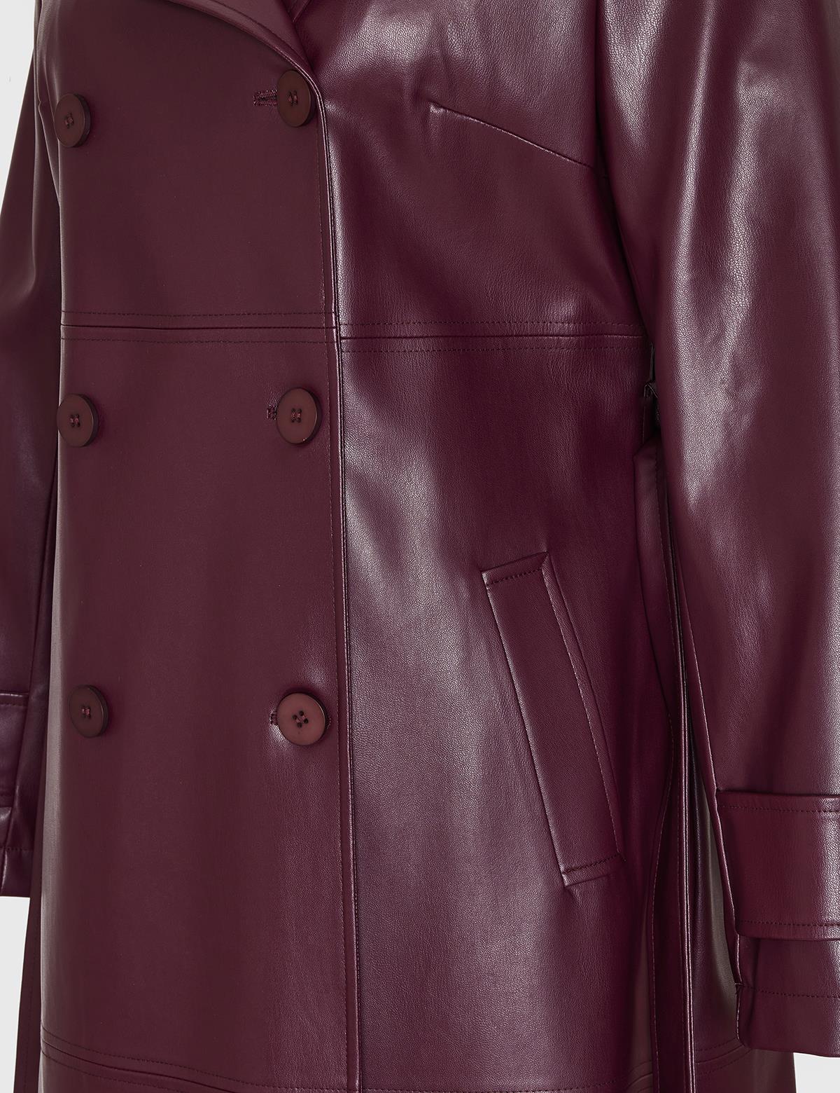 Vania Burgundy Women's Trench Coat