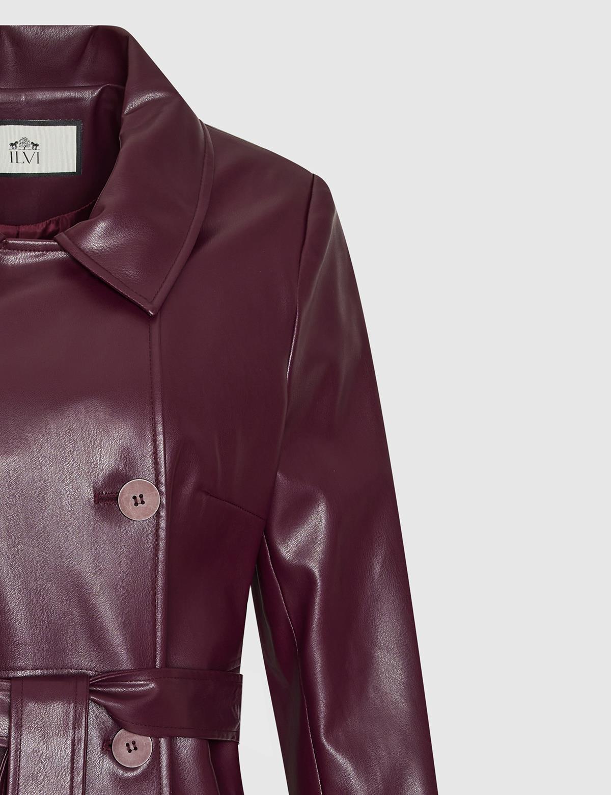 Vania Burgundy Women's Trench Coat